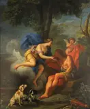 Diana and Endymion by French School, oil on canvas laid down, sold Apr 2012