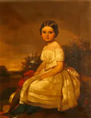 Johann Grund, A portrait of a young girl, thought to be Lena Marie Gock at age five, oil on canvas
