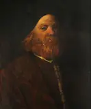 A portrait of a man, half-length, with a black cap by Italian School, oil on canvas, offered Apr 2012