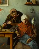 Pio Pedersoli, A musical interlude, oil on canvas