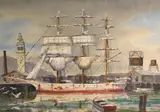 The 'Charlotte Emilie' in harbor by American School, watercolor on paper, sold Apr 2012