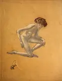 Arthur Bowen Davies, Study of a nude female figure