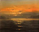 Nels Hagerup, The Golden Gate at sunset, oil on canvas
