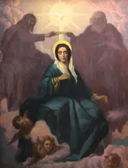The Coronation of the Virgin by Arthur Merton Hazard, oil on canvas, offered Apr 2012