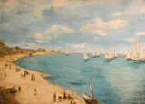 Harry A. Mayhew, Beach at Santa Monica, oil on canvas