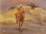 Ace Powell, A Plains warrior on horseback