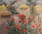 William Joseph Rakocy, Mogollon thistles, 1990, oil on canvas board