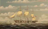 J. Salmon, The 'Manchester' at sea, oil on panel