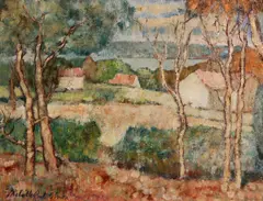 Melville Paul Simon, Landscape at Mouin, oil on canvas