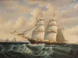 unknown Artist, A ship in full sail; A harbor scene (two)
