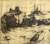 Armin Carl Hansen, Requiem (W. 70), 1924, Etching on laid paper