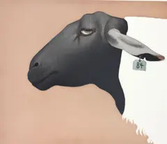 Beth Van Hoesen, Suffolk Sheep, 1982, Color aquatint on Rives BFK paper