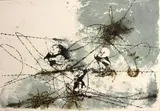 Giacomo Porzano, Children Behind Barbed Wire, 1962, Color lithograph on CM Fabriano paper