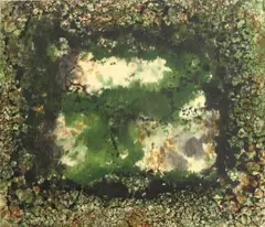 Yuyu Yang, Untitled (Green composition), 1960, Color monoprint on wove paper