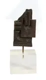 Louise Nevelson, Brandeis Multiple, 1968-1969, bronze with dark brown patina on Plexiglas base