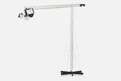 C. Jeré, Monumental 'Crane' Floor Lamp, ca. 1977, Chrome-plated steel