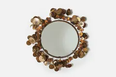 Curtis Jeré, 'Raindrops' Mirror, 1970s, Enameled steel