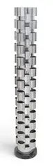 Curtis Jeré, Mid-Century Modern Stainless Steel Floor Lamp, Ca. 1975, 'Skyscraper', Ca. 1975
