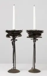 Albert Paley, Pair of Floral Form Candlesticks