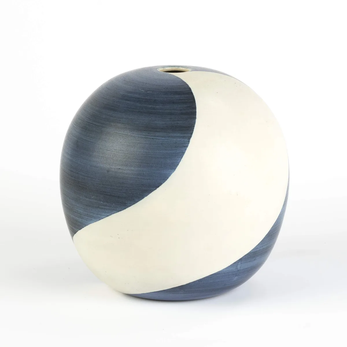 Blue & White Sphere Vessel by Harrison McIntosh, sold Sep 2017