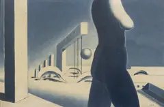 František Maria Černý, Landscape with a Nude, 1959, Oil on plywood