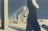 František Maria Černý, Landscape with a Nude, 1959, Oil on plywood