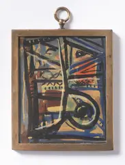 Oscar M. Domínguez, Woman, 1948, Oil on card