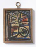 Oscar M. Domínguez, Woman, 1948, Oil on card