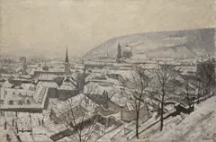 A View of Wintertime Prague by Karel Holan, 1953, Oil on canvas, sold Dec 2019