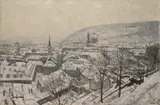 Karel Holan, A View of Wintertime Prague, 1953, Oil on canvas