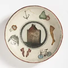 Vlastimil Beneš, A Plate, 1965, Colored plaster