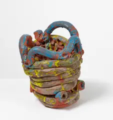 Norbert Prangenberg, Ohne Titel, 1998, Terrakotta, teilweise farbig gefasst und glasiert