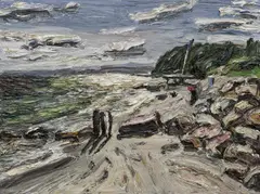 Christopher Lehmpfuhl, Ohne Titel (Morgenlicht in Hohwacht), 2014, Öl auf Leinwand