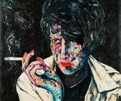 Ohne Titel (Wineblau (Happy End)) by Moritz Schleime, 2016, Öl auf Leinwand, sold Jun 2024