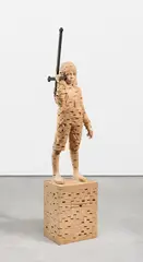 Gerhard Demetz, "Our Mother Bake for Us", Lindenholz, teilweise farbig gefasst