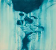 "French Kiss" by Dieter Mammel, 2012, Tusche auf Leinwand, sold Nov 2023