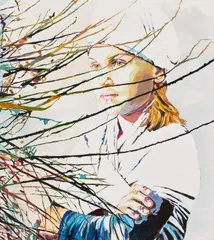 Cornelia Schleime, Zwischen den Zeilen, 2017, Acryl und Schellack auf Leinwand