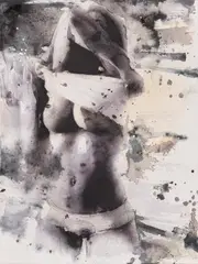 Martin Eder, Entzug/Denial, 2013, Sublimation und Öl auf Leinwand