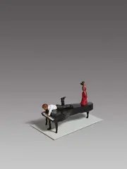 Flügel "Duett" by Stephan Balkenhol, 2020/2021, Bronze, patiniert und farbig gefasst, sold Nov 2023