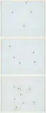 Almut Linde, Dirty Minimal #33.2.10-12 Bullet Action Painting / Machine Gun, 2006, Jeweils: Wechselrahmen mit zersprungener Glas-Platte