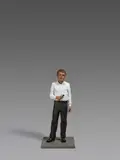 Stephan Balkenhol, Mann mit Rose, 2016, Bronze, patiniert und farbig gefasst