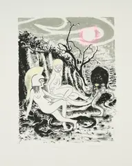 Tilo Baumgartel, Hellas Küste, 2016, Handkolorierte Lithografie auf Velin