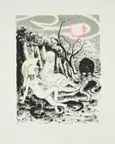 Tilo Baumgartel, Hellas Küste, 2016, Handkolorierte Lithografie auf Velin