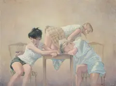 Erik Tierolf, Tisch, 2014, Öl auf Leinwand