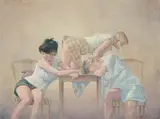Erik Tierolf, Tisch, 2014, Öl auf Leinwand