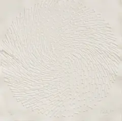 Günther Uecker, Große Spirale, 2010, Prägedruck auf handgeschöpftem Bütten
