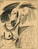 Seigneur et fille by Pablo Picasso, 1959, Lithografie auf Arches (Wasserzeichen), sold Jan 2024