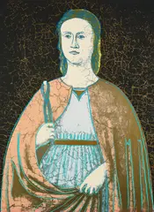 Andy Warhol, Saint Apollonia, 1984, screenprint in colors on Essex Offset Kid