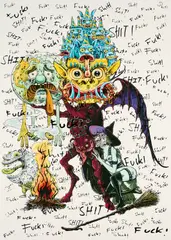 Jordan Wolfson, Ohne Titel (für Parkett 100/101), 2017, Farbserigrafie und Farboffset auf beschichtetem Papier