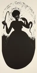 Kara Walker, Boo-hoo (für Parkett 59), 2000, Linolschnitt auf Büttenkarton